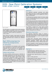 Thumbnail of document Data Sheet - DCS60 Dew-Point Calibration System